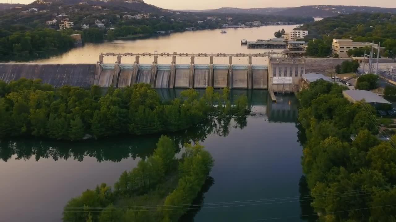 Licensed stock aerial river scene; not a Capital Drones project